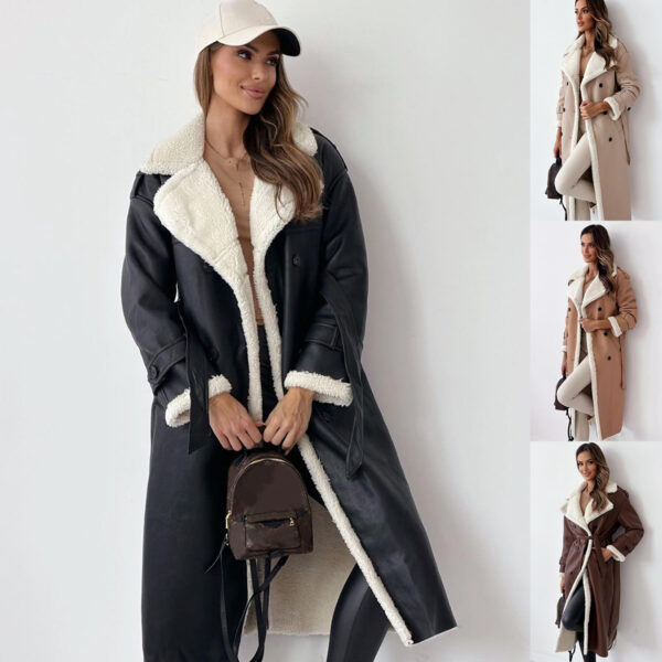 Elevate your style with this elegant, belted, long trench