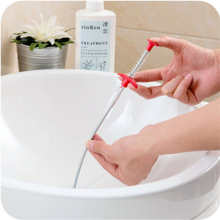 Flexible 60CM reach instantly clears deep, tough drain clogs.