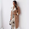 Elevate your style with this elegant, belted, long trench