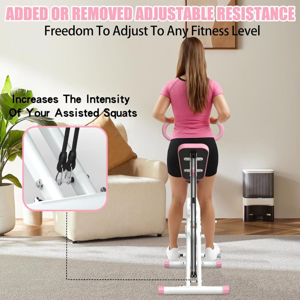 1074493d-9890-42c1-8db0-0d6b0810773b.jpg Squat Machine For Home, Assist Trainer For Glutes Workout Foldable With Resistance Bands, For Botty Glutes Butt Thighs, Ab Back Leg Press Hip Thrust For Home Gym Fitness