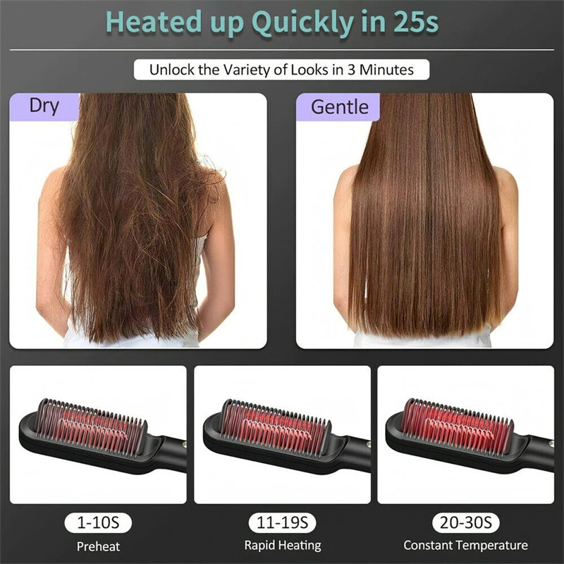 2in1 Hair Straightener Hot Comb Curling Tong Dual-purpose
