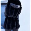 Women New Style Fur Belt Hooded Zipper Jacket