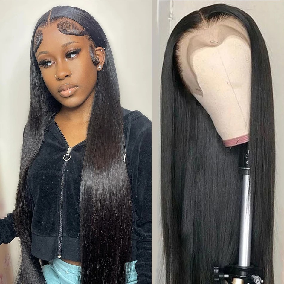 Real Human Hair Wig Lace Straight Set 9a