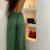 Green Halter-neck Backless Jumpsuit
