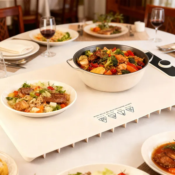 Food Warming Mat 23.6X15.8In 300W Fast Heating Electric Silicone Food Warmer With 14 Temp Levels 10Hrs Timer Settings Roll-Up Portable Hot Plates Heat Pad For Parties Buffet