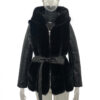 Women New Style Fur Belt Hooded Zipper Jacket